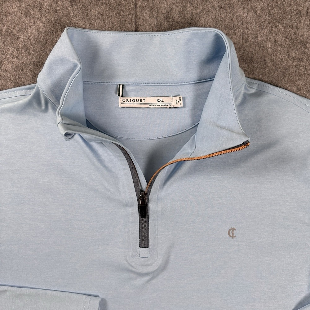Criquet Performance 1/4 Zip Pullover Mens XXL Blue Pullover Golf Stretch